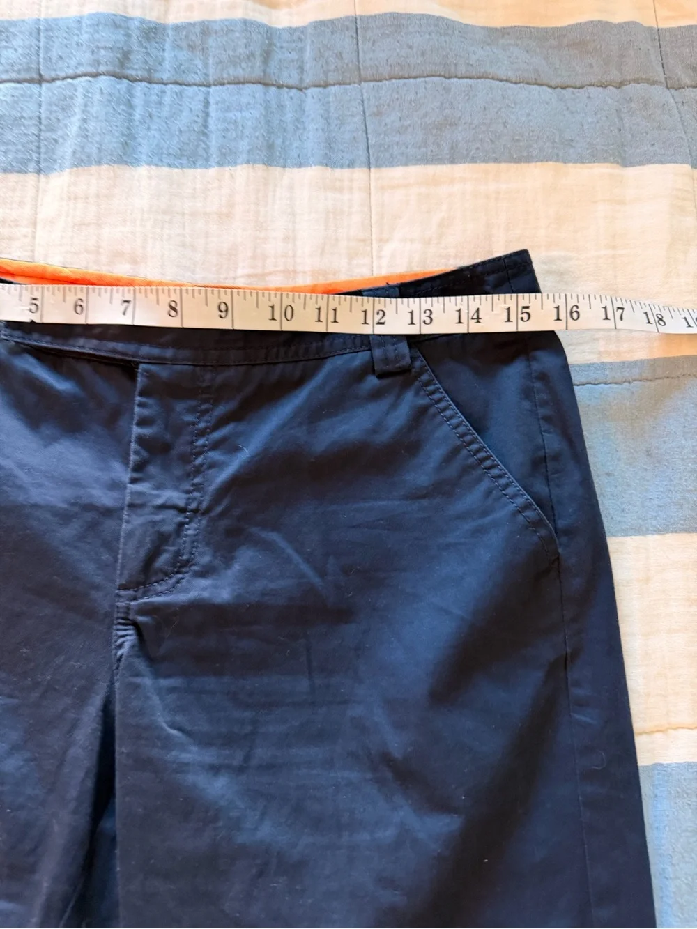 Tory Burch Navy Blue Cotton Blend Bermuda Shorts Size 6